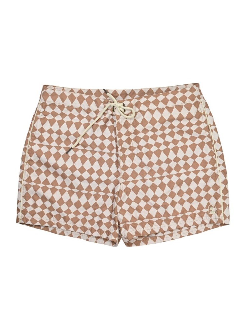 Dandy Del Mar Riviera Swim Shorts in Brown Argyle